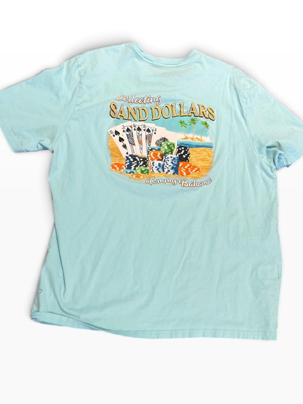 Tommy Bahama Men’s Large Aqua Blue Short Sleeve T Shirt